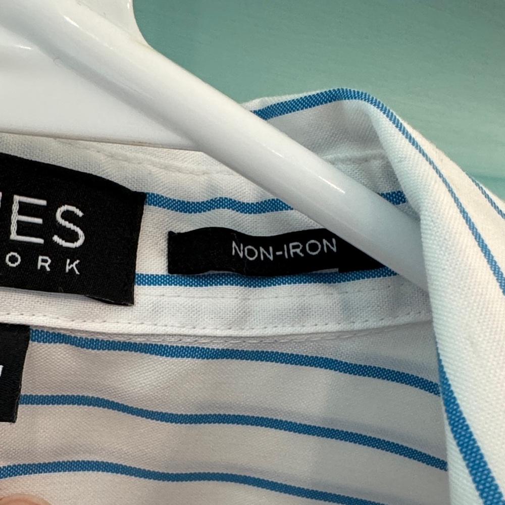 Jones New York Blue Striped Button-Up  XL NON IRON - Picture 3 of 6